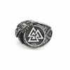 Bague Valknut Corbeau D'Odin En Acier 1 Bague Valknut Corbeau D'Odin En Acier -vêtements Soldes Magasin Bague Acier corbeau odin valknut