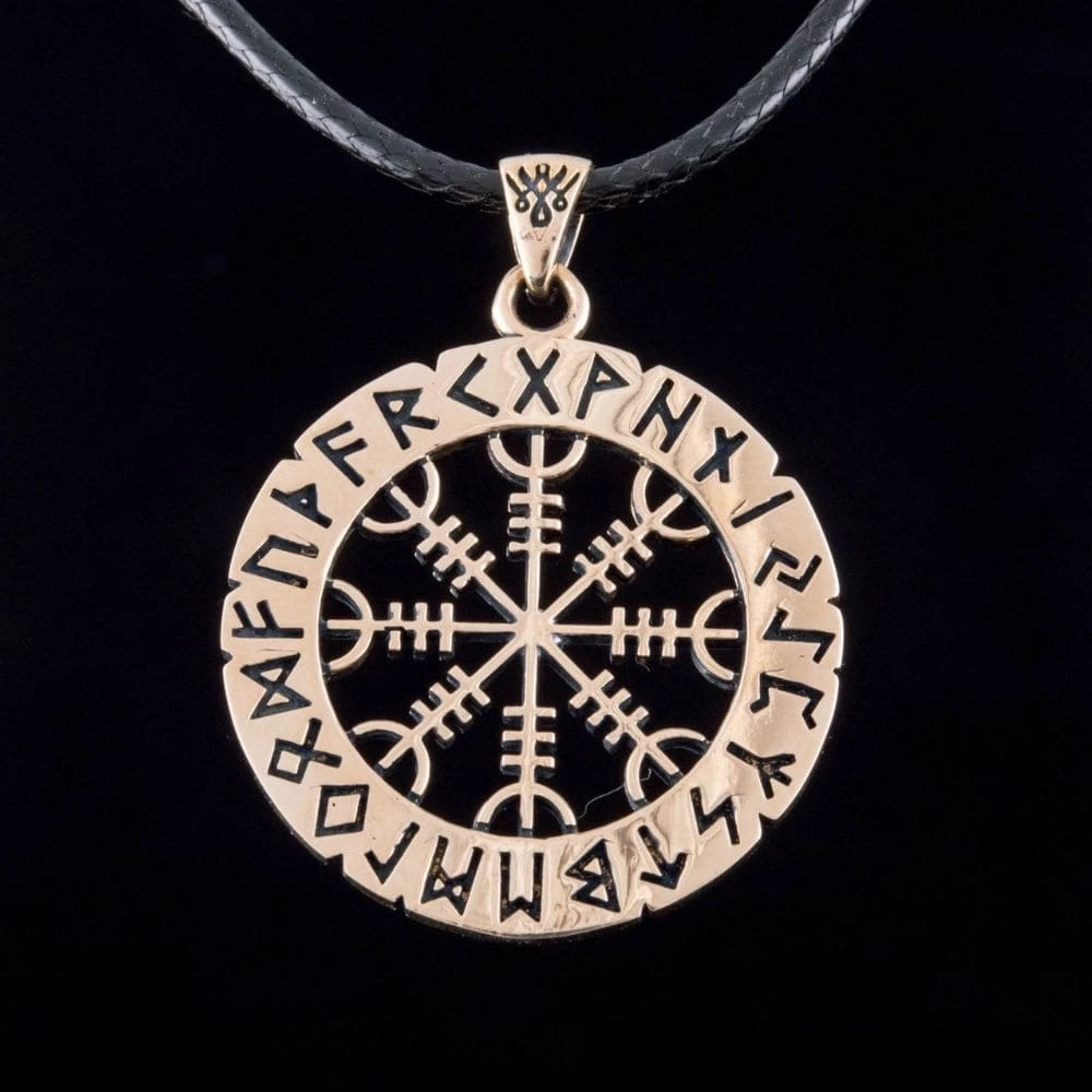 Pendentif Vegivisir En Bronze Avec Runes Nordiques 6 Pendentif Vegivisir En Bronze Avec Runes Nordiques – Image 4