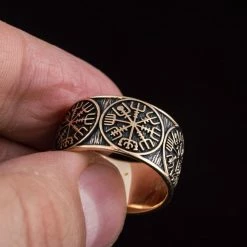 Anneau Compas De Vegvisir En Bronze 10 Anneau Compas De Vegvisir En Bronze -vêtements Soldes Magasin anneau bronze compas de vegvisir