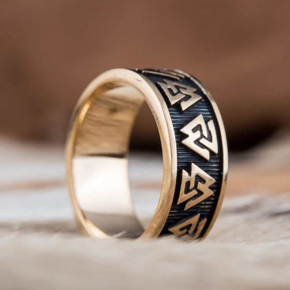 Anneau Symbole Valknut En Bronze 4 Anneau Symbole Valknut En Bronze – Image 2