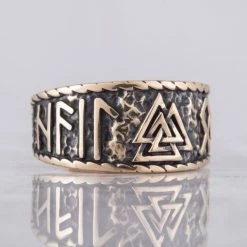 Anneau Valknut Runique En Bronze 10 Anneau Valknut Runique En Bronze -vêtements Soldes Magasin anneau bronze valknut runique