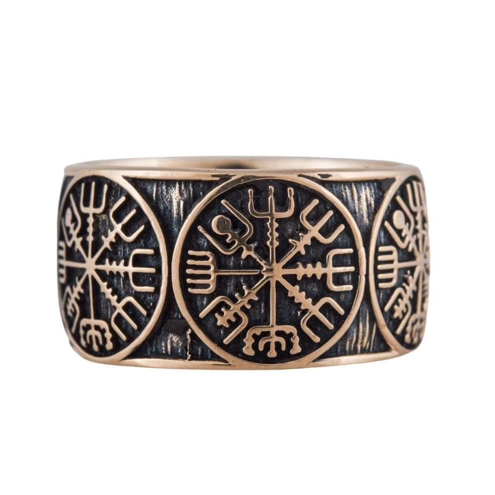 Anneau Compas De Vegvisir En Bronze 3 Anneau Compas De Vegvisir En Bronze