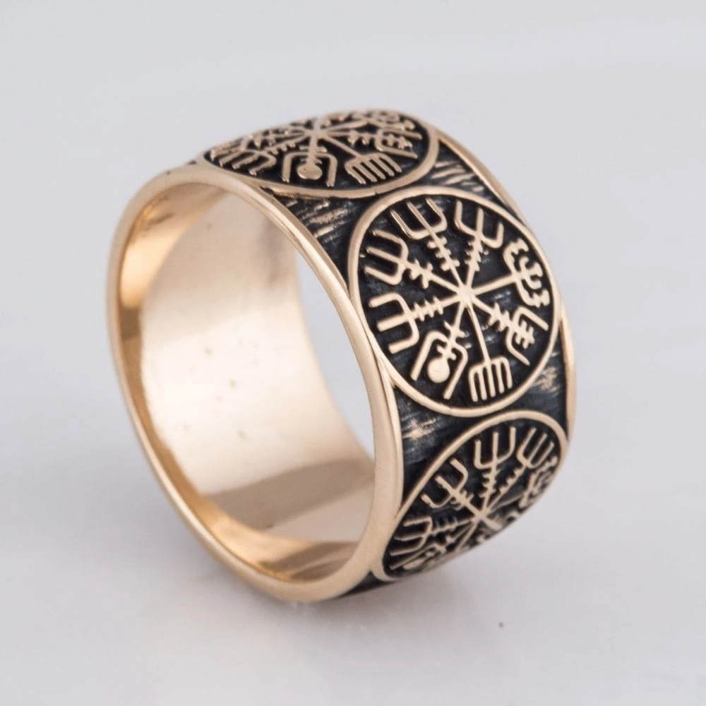 Anneau Compas De Vegvisir En Bronze 4 Anneau Compas De Vegvisir En Bronze – Image 2