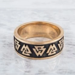 Anneau Symbole Valknut En Bronze 10 Anneau Symbole Valknut En Bronze -vêtements Soldes Magasin anneau en bronze symbole valknut