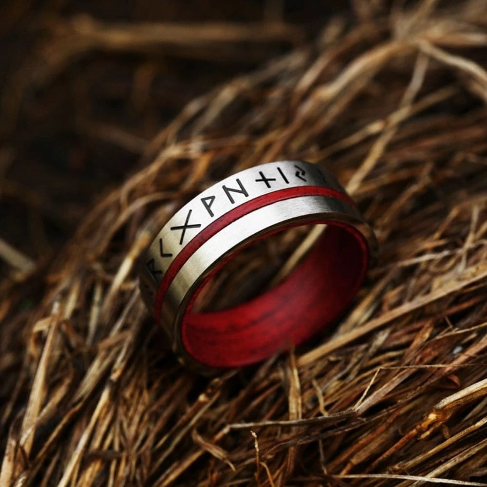 Anneau Nordique Runique En Acier 7 Anneau Nordique Runique En Acier – Image 5