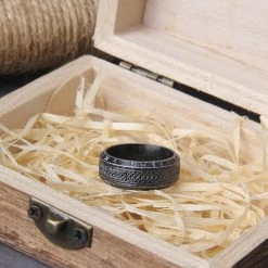 Anneau Runique Motifs Vikings 16 Anneau Runique Motifs Vikings -vêtements Soldes Magasin anneau runique motifs vikings gris