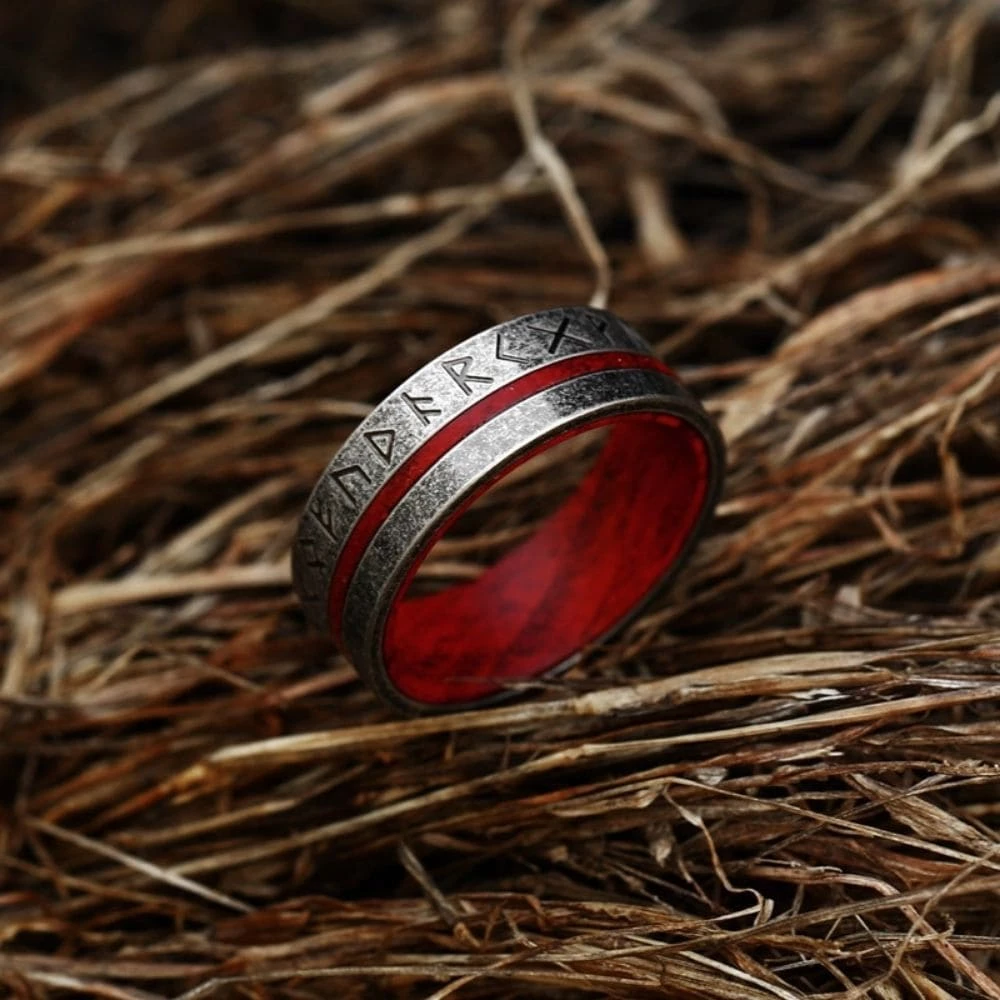 Anneau Nordique Runique En Acier 8 Anneau Nordique Runique En Acier – Image 6