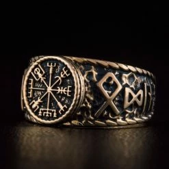 Anneau Sigillaire Vegvisir En Bronze 10 Anneau Sigillaire Vegvisir En Bronze -vêtements Soldes Magasin anneau sigillaire viking bronze