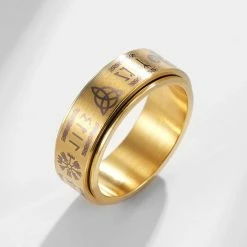 Anneau Symboles Nordiques -vêtements Soldes Magasin anneau symbole nordique dore