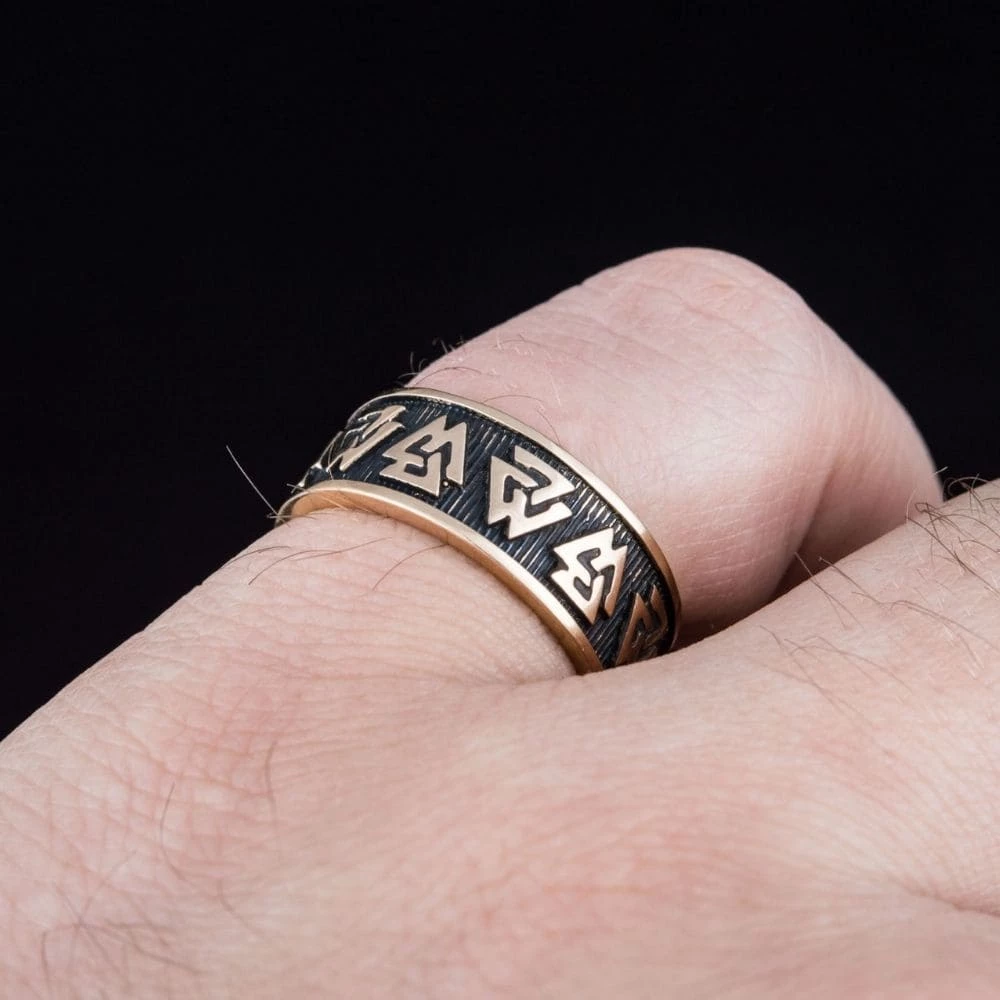 Anneau Symbole Valknut En Bronze 5 Anneau Symbole Valknut En Bronze – Image 3