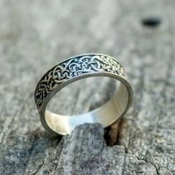 Anneau Viking Entrelacé En Argent -vêtements Soldes Magasin anneau vagues vikings