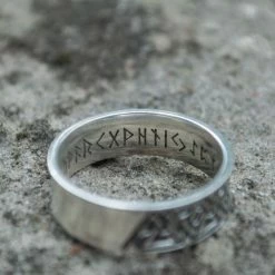 Anneau Valknut En Argent Décoré D'inscriptions Runiques 12 Anneau Valknut En Argent Décoré D'inscriptions Runiques -vêtements Soldes Magasin anneau valknut argent runique