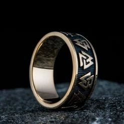 Anneau Symbole Valknut En Bronze 11 Anneau Symbole Valknut En Bronze -vêtements Soldes Magasin anneau valknut en bronze massif