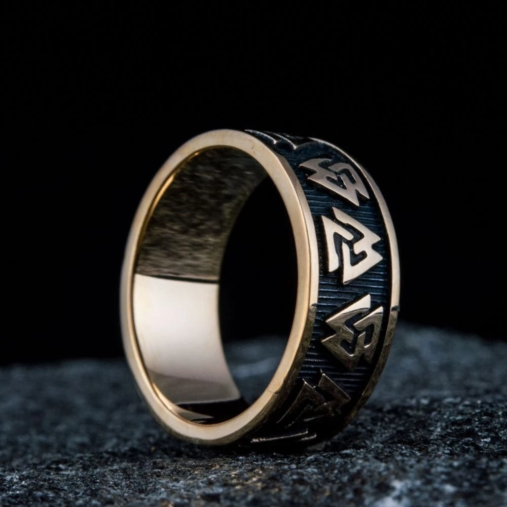 Anneau Symbole Valknut En Bronze 7 Anneau Symbole Valknut En Bronze – Image 5