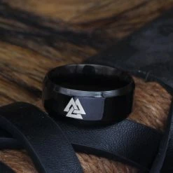 Anneau Marque Du Valhalla 7 Anneau Marque Du Valhalla -vêtements Soldes Magasin anneau valknut noir