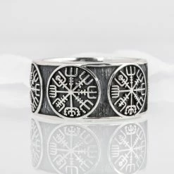 Anneau Vegvisir En Argent -vêtements Soldes Magasin anneau vegvisir en argent