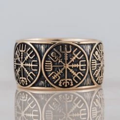 Anneau Compas De Vegvisir En Bronze 9 Anneau Compas De Vegvisir En Bronze -vêtements Soldes Magasin annneau bronze compas de vegvisir