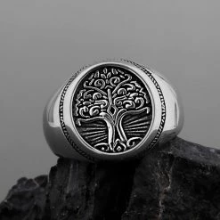 Bague Arbre-Monde Yggdrasil -vêtements Soldes Magasin bague arbre monde yggdrasil