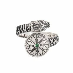 Bague Aegishjalmur Et Serpent Runique