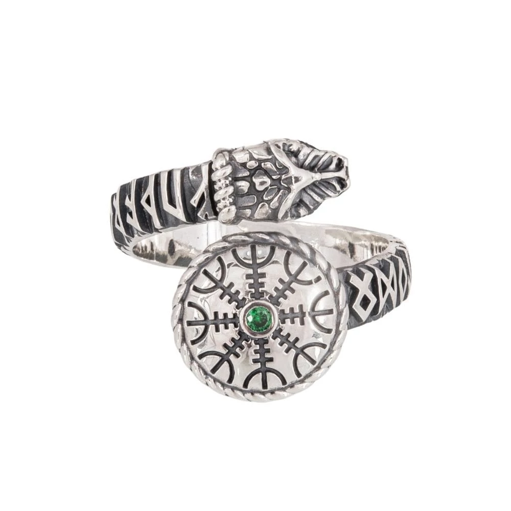 Bague Aegishjalmur Et Serpent Runique 3 Bague Aegishjalmur Et Serpent Runique