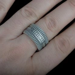 Bague Armure Viking D'Argent 10 Bague Armure Viking D'Argent -vêtements Soldes Magasin bague armure cotte de maille viking argent