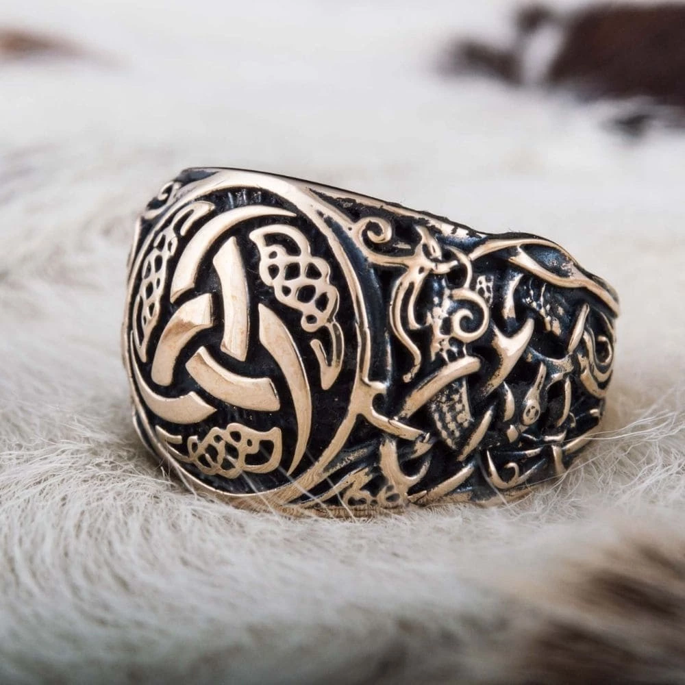 Bague Cornes D'Odin En Bronze Massif 4 Bague Cornes D'Odin En Bronze Massif – Image 2