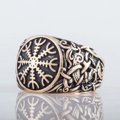 Bague Aegishjalmur En Bronze Style De Mammen 10 Bague Aegishjalmur En Bronze Style De Mammen -vêtements Soldes Magasin bague bronze massif aegishjalmur
