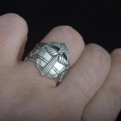 Bague Casque Viking En Argent -vêtements Soldes Magasin bague casque argent viking