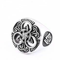 Bague Symbole Triquetra En Acier