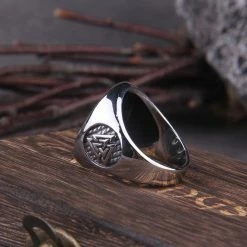 Bague Symbole Triquetra En Acier -vêtements Soldes Magasin bague celte viking acier