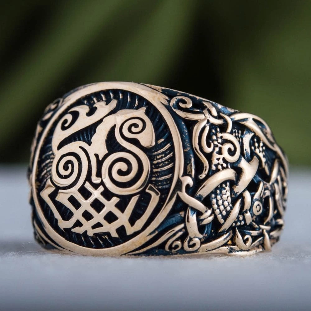 Bague Cheval Sleipnir Décorée Du Style De Mammen 7 Bague Cheval Sleipnir Décorée Du Style De Mammen – Image 5