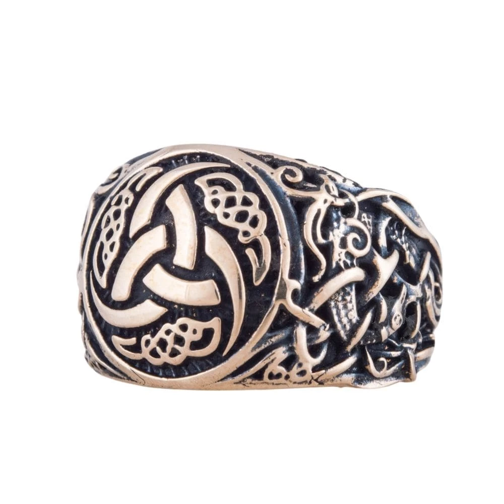 Bague Cornes D'Odin En Bronze Massif 3 Bague Cornes D'Odin En Bronze Massif