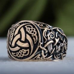 Bague Cornes D'Odin En Bronze Massif 11 Bague Cornes D'Odin En Bronze Massif -vêtements Soldes Magasin bague corne odin viking bronze