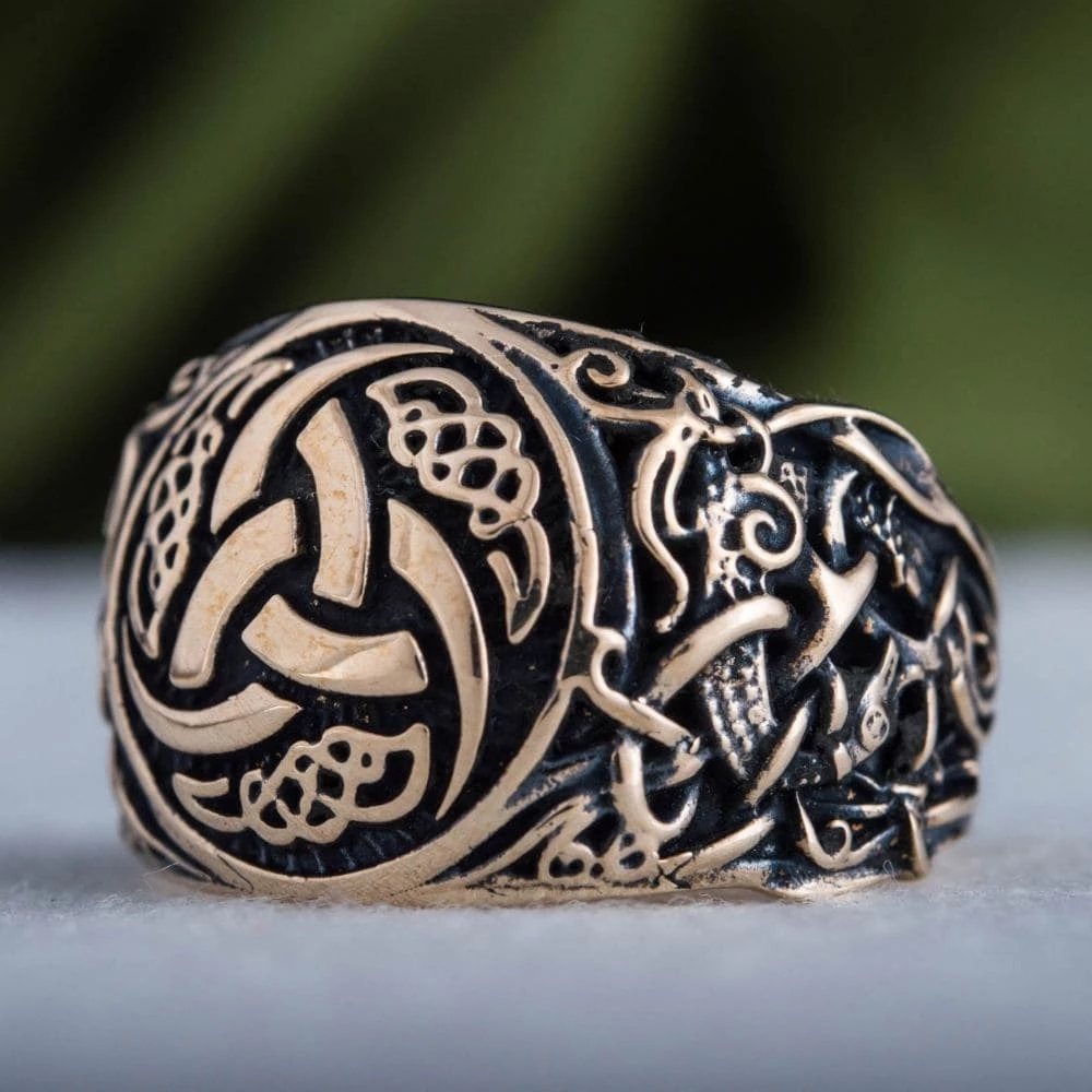 Bague Cornes D'Odin En Bronze Massif 6 Bague Cornes D'Odin En Bronze Massif – Image 4