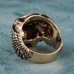 Bague Crâne D'Odin En Bronze 10 Bague Crâne D'Odin En Bronze -vêtements Soldes Magasin bague crane de odin bronze