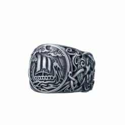 Bague Drakkar Viking D'Argent