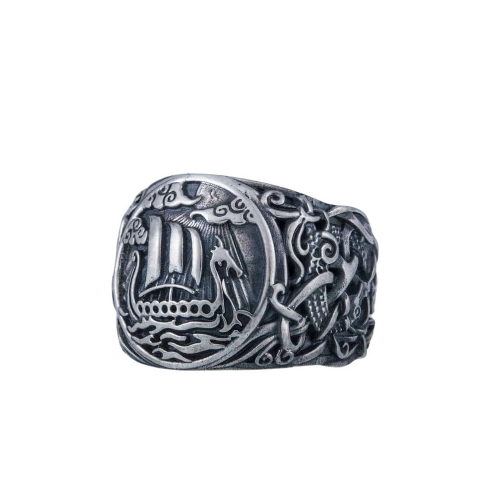 Bague Drakkar Viking D'Argent 3 Bague Drakkar Viking D'Argent