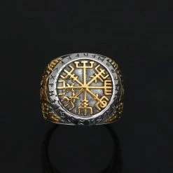 Bague Vegvisir En Acier 10 Bague Vegvisir En Acier -vêtements Soldes Magasin bague en acier vegvisir