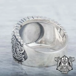 Bague En Argent Avec Symboles Aegishjalmur Et Dragons Vikings 12 Bague En Argent Avec Symboles Aegishjalmur Et Dragons Vikings -vêtements Soldes Magasin bague homme symboles viking
