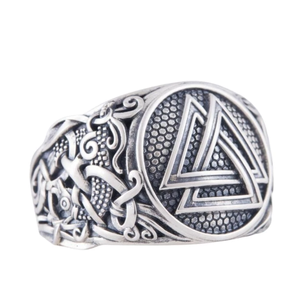 Bague De Valknut Décorée De Motifs Scandinaves 3 Bague De Valknut Décorée De Motifs Scandinaves