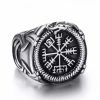 Bague Jörmungandr Décorée Du Symbole Vegvisir 2 Bague Jörmungandr Décorée Du Symbole Vegvisir -vêtements Soldes Magasin bague homme viking vegvisir jormungandr