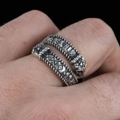 Anneau De Jörmungandr En Argent 11 Anneau De Jörmungandr En Argent -vêtements Soldes Magasin bague jormungand en argent