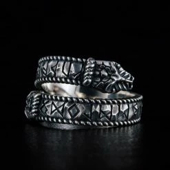 Anneau De Jörmungandr En Argent 12 Anneau De Jörmungandr En Argent -vêtements Soldes Magasin bague jormungand en argent sterling