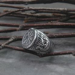 Bague Emblème Vegvisir -vêtements Soldes Magasin bague pour homme embleme viking