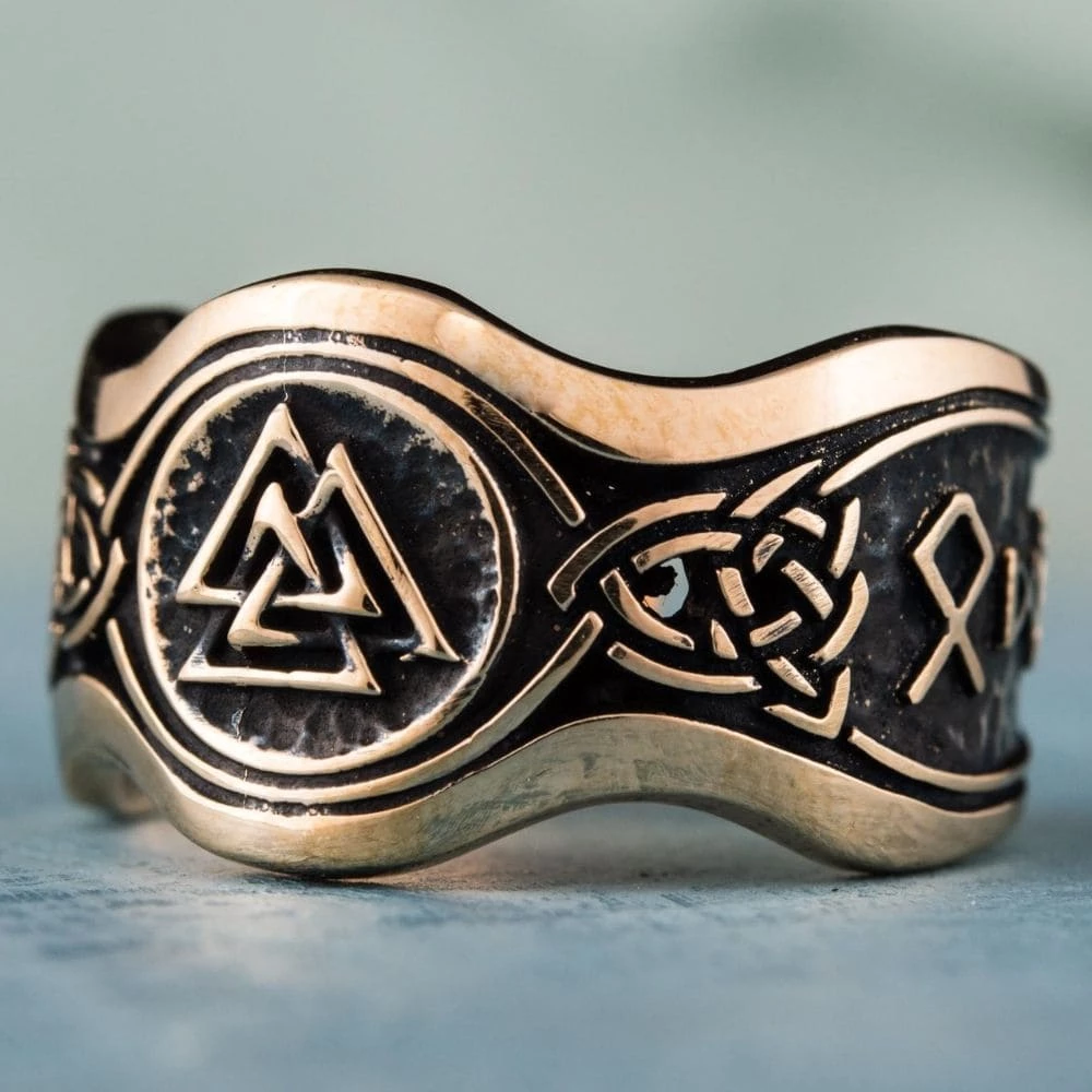 Bague Valknut Runique En Bronze 4 Bague Valknut Runique En Bronze – Image 2