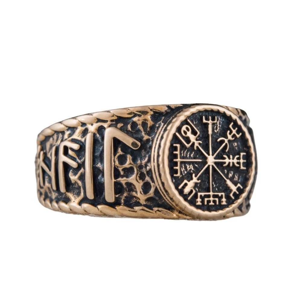 Anneau Sigillaire Vegvisir En Bronze 3 Anneau Sigillaire Vegvisir En Bronze