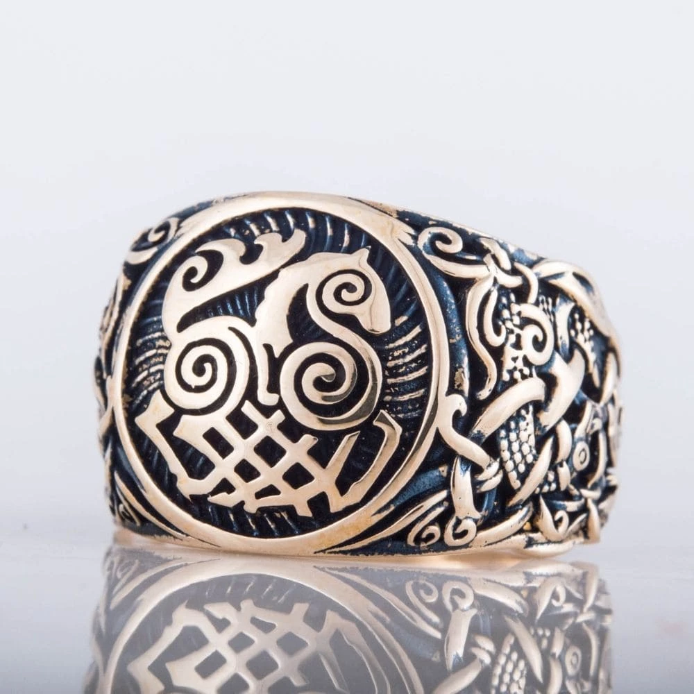Bague Cheval Sleipnir Décorée Du Style De Mammen 4 Bague Cheval Sleipnir Décorée Du Style De Mammen – Image 2