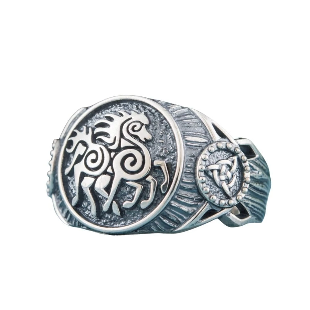 Bague Symbole Sleipniren Argent 3 Bague Symbole Sleipniren Argent