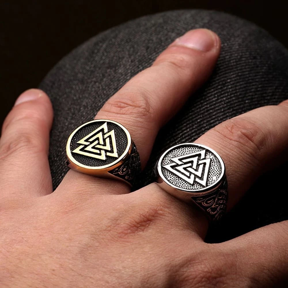 Bague Valknut Homme En Acier 5 Bague Valknut Homme En Acier – Image 3