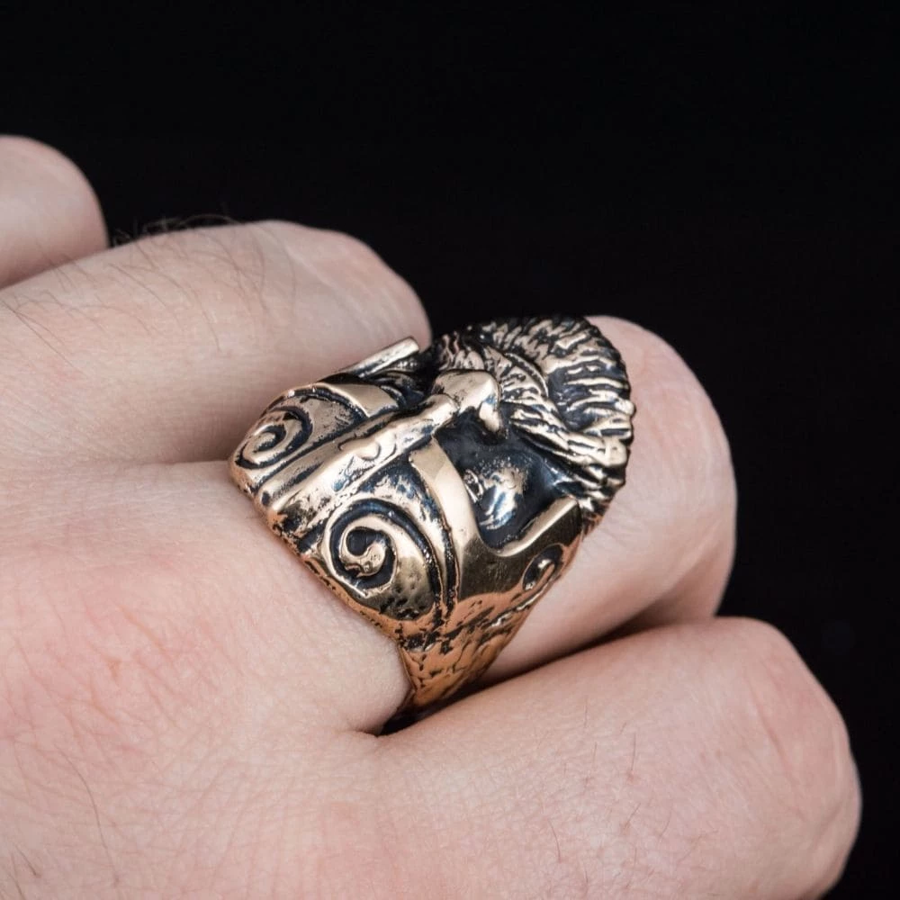 Bague Tête De Guerrier Viking En Bronze 6 Bague Tête De Guerrier Viking En Bronze – Image 4